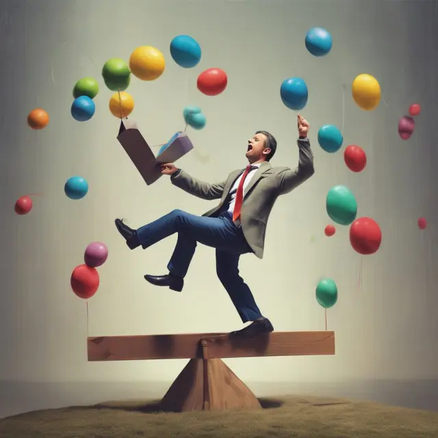 An investor balances call and put options on a seesaw to illustrate buying, selling, and trading strategies for out-of-the-money securities