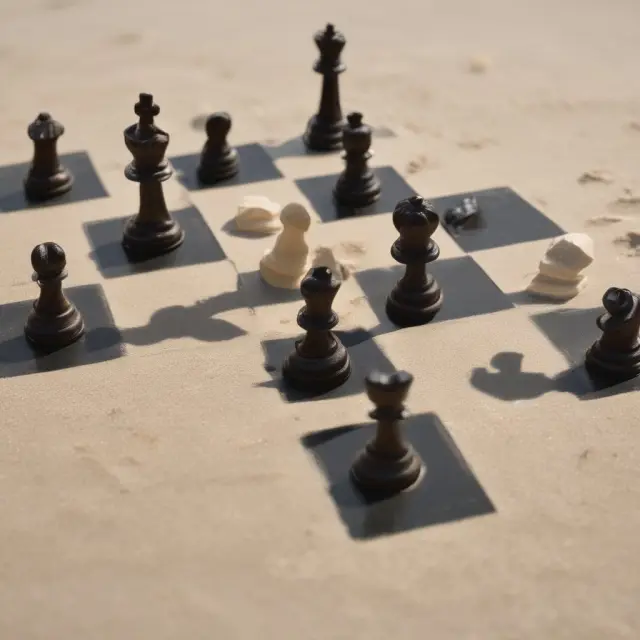 Chessboard filled with OTM options representing various investments, as the sands of time decay tick away, emphasizing the importance of risk management.