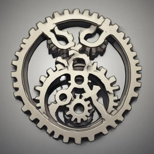 Two interconnected gears represent actual and potential economic outputs; their misalignment signifies the elusive output gap concept