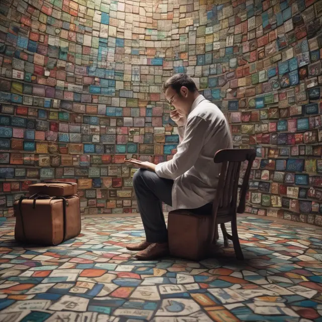 A thoughtful trader examines various option contract tiles, representing different spread and exotic strategies.