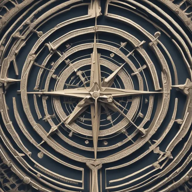 Guiding compass with various compensation structures labelled as maze paths for outside sales reps