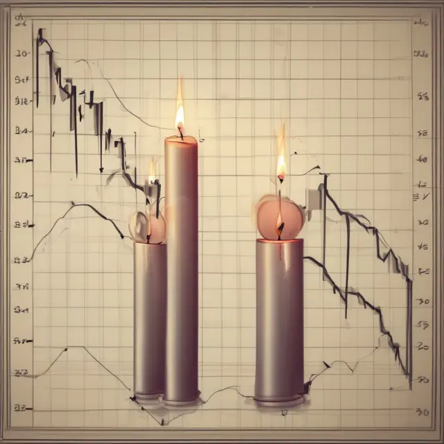 Visualization of two candlesticks representing an outside reversal pattern on a financial chart