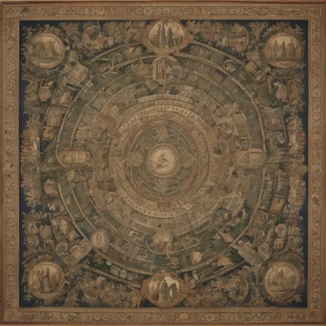 An intricately woven tapestry symbolizing economic competitiveness, technological advancements, and financial gains from outward direct investment.
