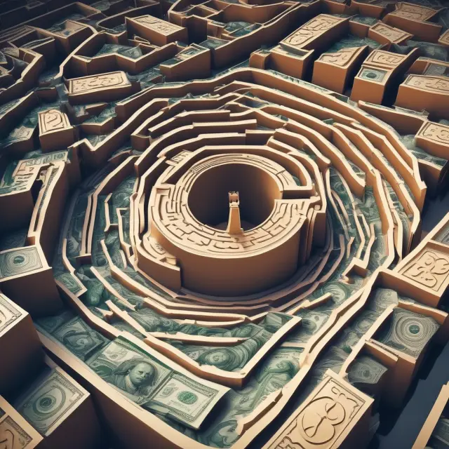 A multinational bank strategically maneuvering through a maze of currency flows, using eurodollars as keys to unlock profitable outward arbitrage opportunities