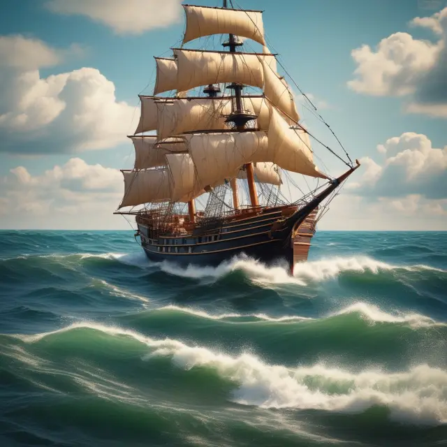 Banks sailing between two lands represent outward arbitrage (unhedged) and covered interest arbitrage (hedged), managing risks in international finance