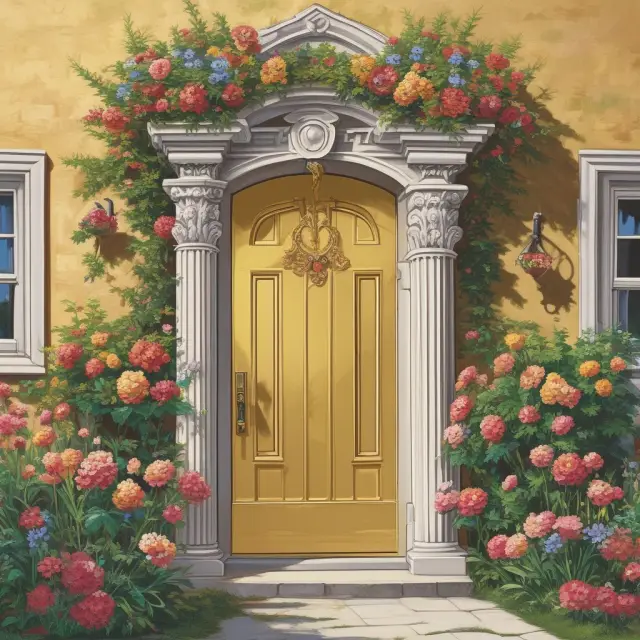 An image of a house crafted from tax codes opening to reveal a beautiful garden filled with capital gains exclusions