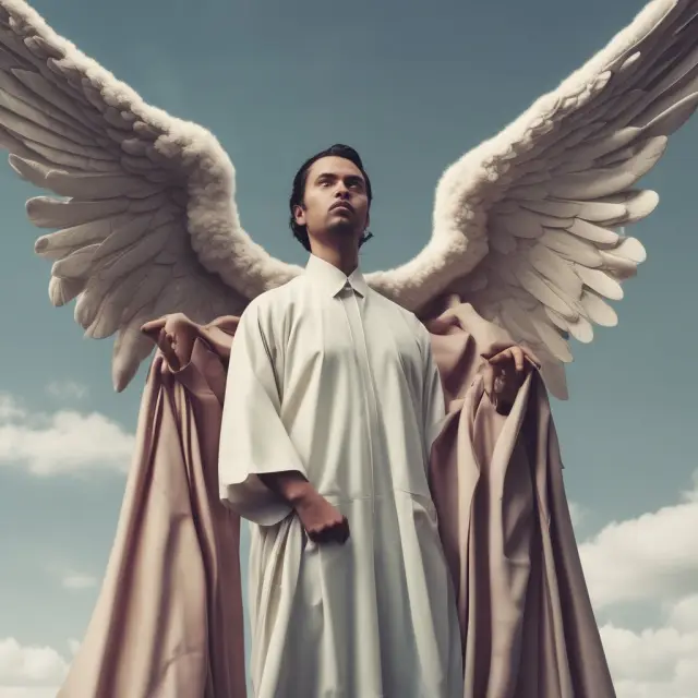 Angel and devil on a salesperson