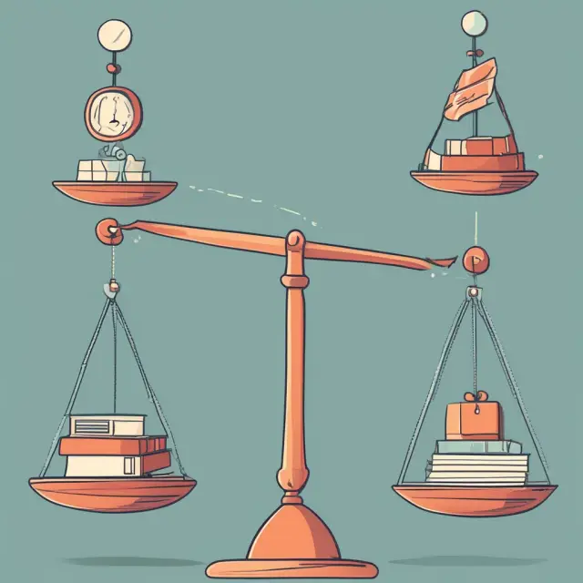An image of scales balanced with soft selling and need-based selling concepts symbolizing effective sales strategies