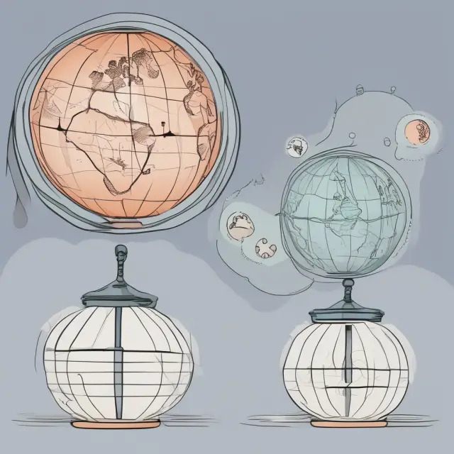 Three interconnected globes symbolizing overall liquidity ratio (blue), quick ratio (green), and current ratio (red), illustrating the relationship between these financial metrics