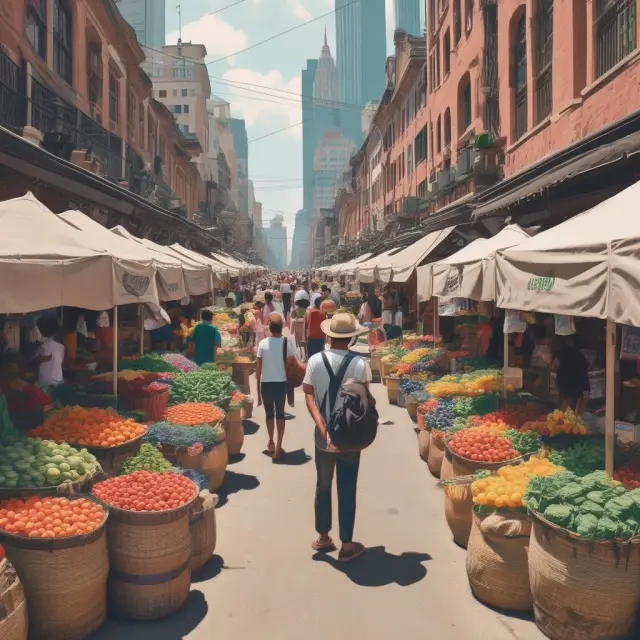 Vendors representing Asset, Receivables, and Cash Turnover Ratios in a bustling marketplace