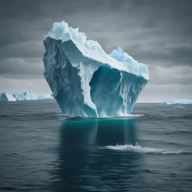 An underwater iceberg splitting apart illustrates the potential risks and downsides of an overallotment for companies and investors