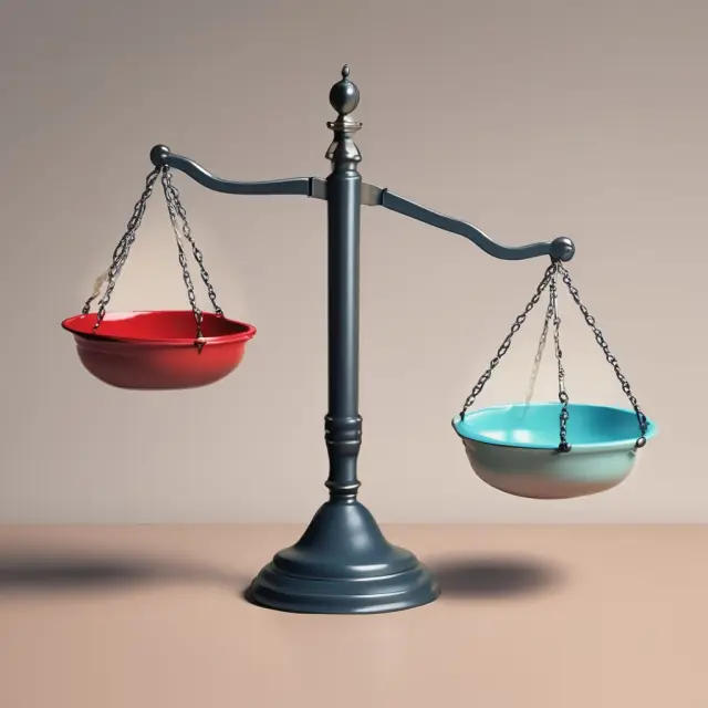 Visual representation of a balance between under- and overcapitalization: two scales - one weighing less than its assets (under), the other holding more capital than its worth (over)