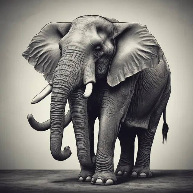 An overburdened elephant carrying excessive capital represented by weights, symbolizing the financial strain faced by overcapitalized companies
