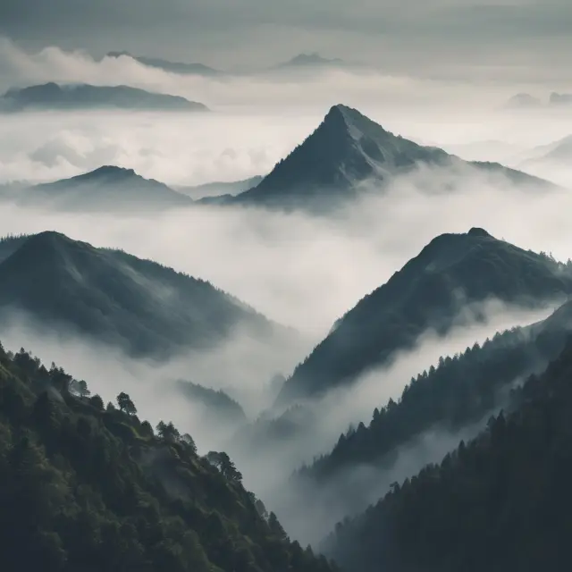 An image of misty mountains hiding a beautiful valley, symbolizing the impact of overcasting on investors and their investment decisions