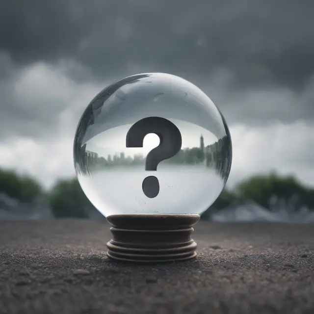 Crystal ball in an overcast sky, symbolizing the uncertainties of frequently asked questions about overcasting