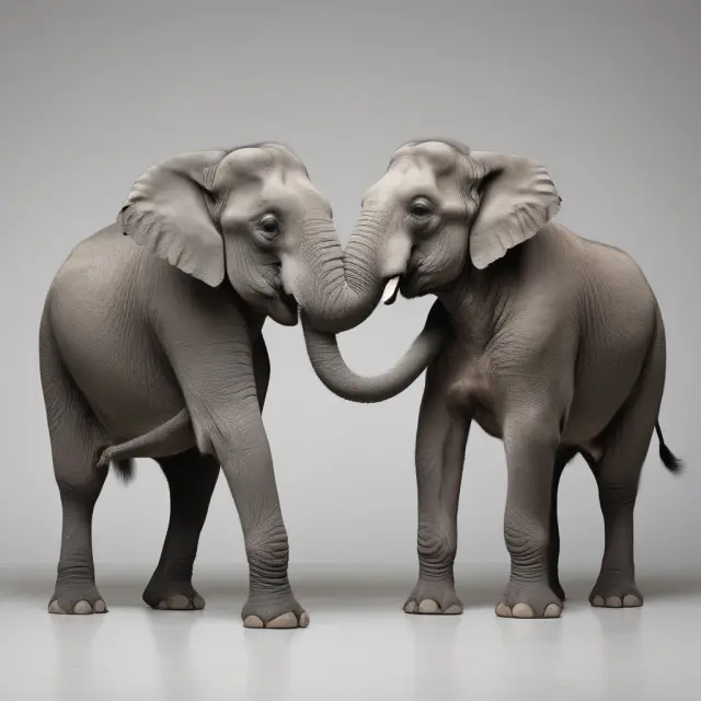A flexible elephant symbolizes overfitting, while a rigid donkey illustrates underfitting in the context of modeling.