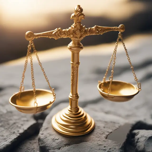Golden scale depicts pension