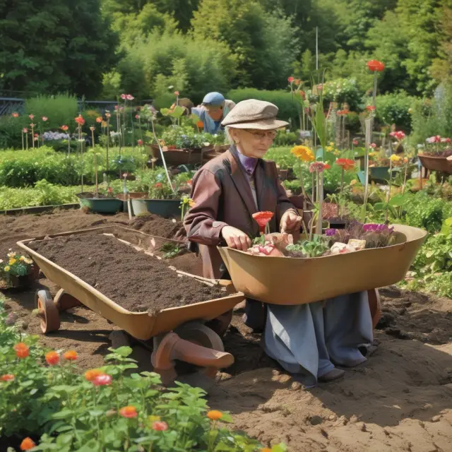 Image of a flourishing pension fund garden with plentiful seeds ready for strategic investments while maintaining long-term financial health