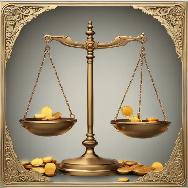 Golden coins symbolize shares on balance scales, tipping the scale towards hours in hourglass to represent impact of overhang on investor returns