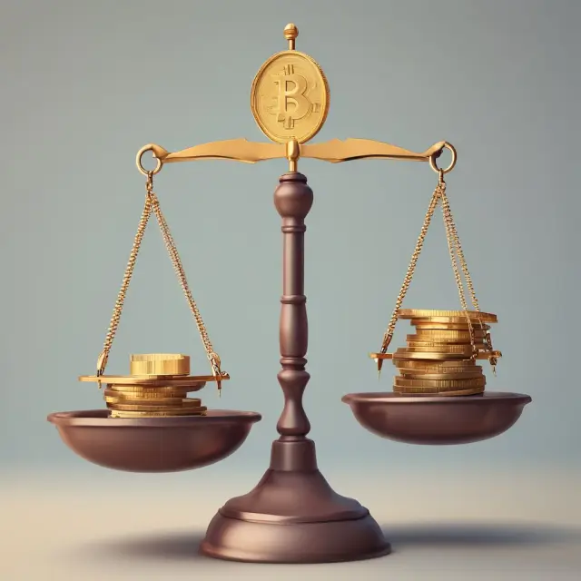 Balance scale with coins for taxable net interest income, operating income, and growing stack of overhead expenses