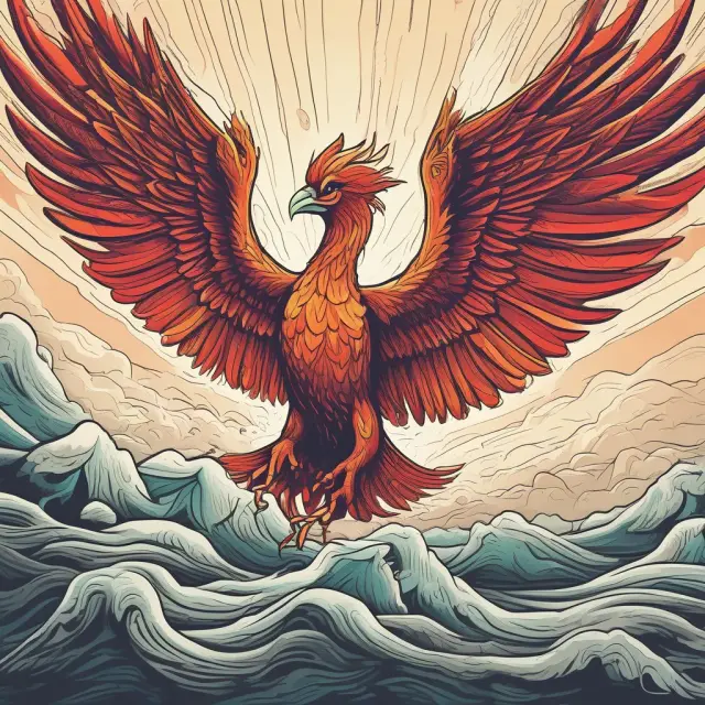 An image of a mythical phoenix arising above financial graphs, representing professional investors successfully navigating an overheated economy.