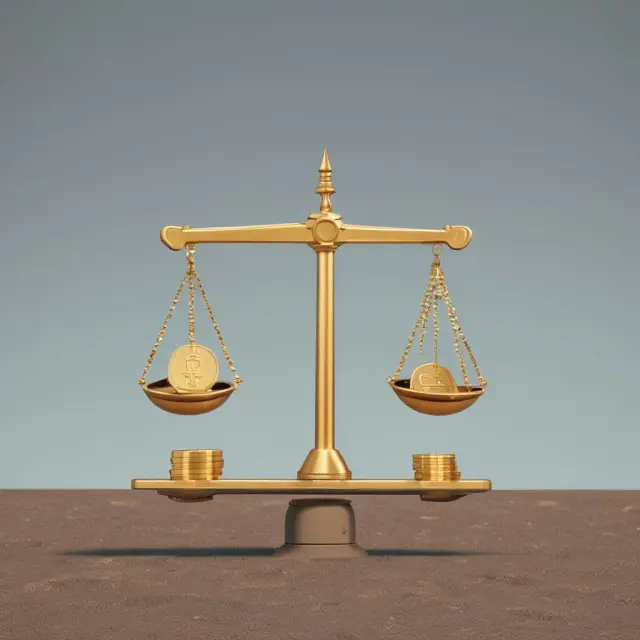 Golden coins on a seesaw represent under-hedging (left) and over-hedging (right), balancing risk management