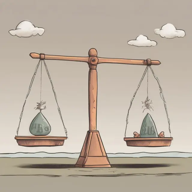 Seesaw representation of assets against liabilities (debt) in evaluating financial leverage using debt-to-equity and debt-to-total assets ratios.