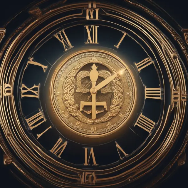A golden coin sits on an old clock face as it turns through the night, symbolizing an overnight position in financial markets.