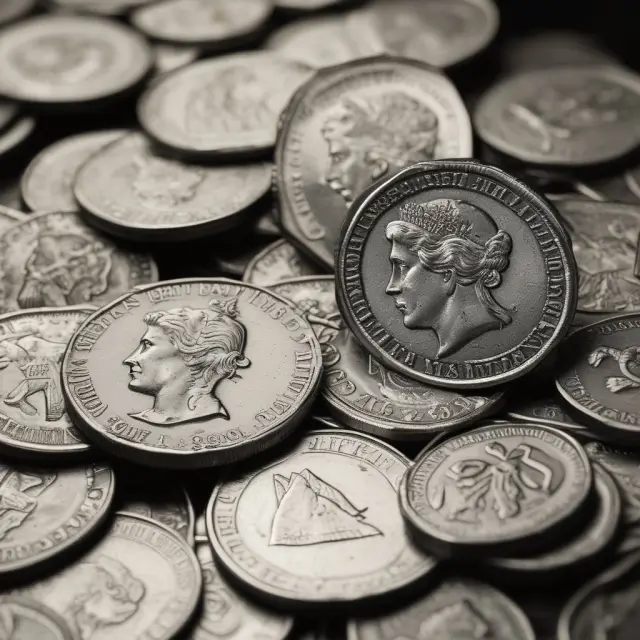 An image of a coin flipping between compound interest and geometric mean calculations, symbolizing the importance of understanding compounding
