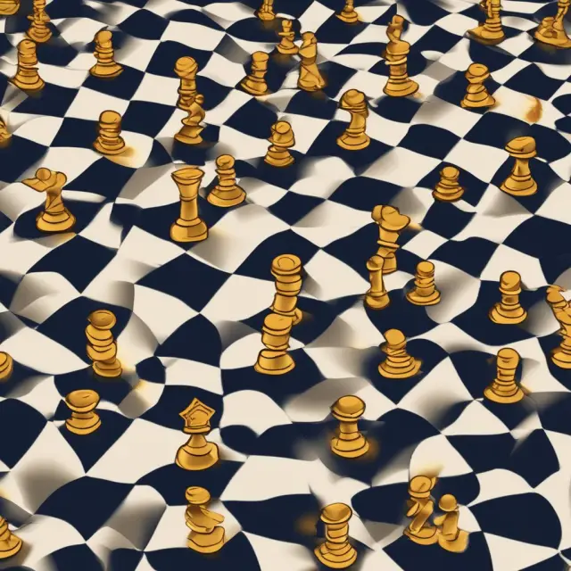 Institutional investors strategizing over an intricately laid-out chessboard, using gold coins as pieces, symbolizing their decision-making process regarding overnight index swaps.