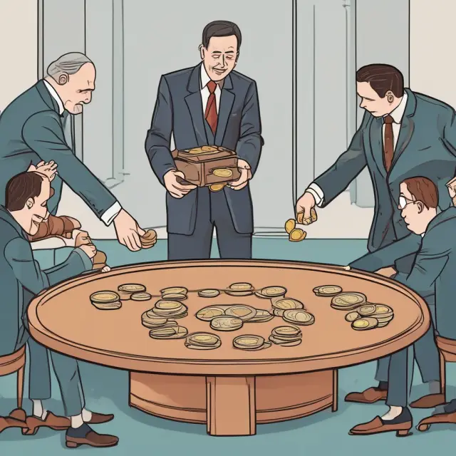 Image of banks exchanging coins to depict interbank lending for overnight rate adjustment