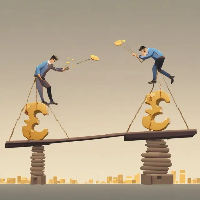 Golden banks exchange coins symbolizing overnight lending to maintain financial equilibrium