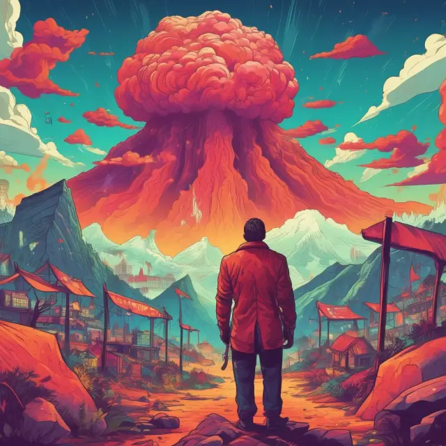 An underreactive market giant awakens, contrasted with an overreacting volcanic market