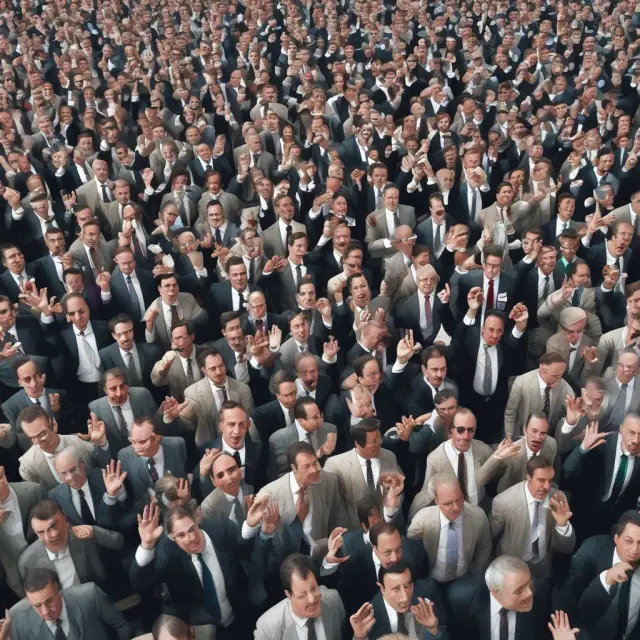 Crowd image with investors bidding for oversubscribed IPO shares, enhancing searchability.