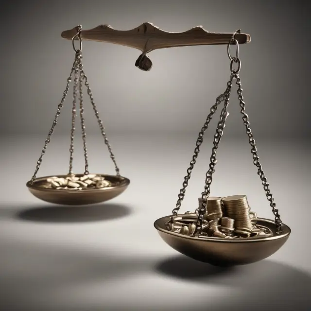 A shareholder holding a set of balancing scales, weighing the pros and cons of exercising, ignoring or selling their rights during a company