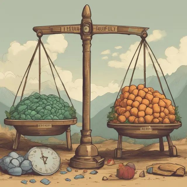 An image of two scales. One labeled 