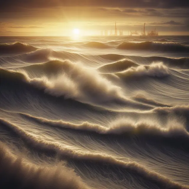 Visualization of commodity oversupply cycles as waves ebbing and flowing between supply and demand