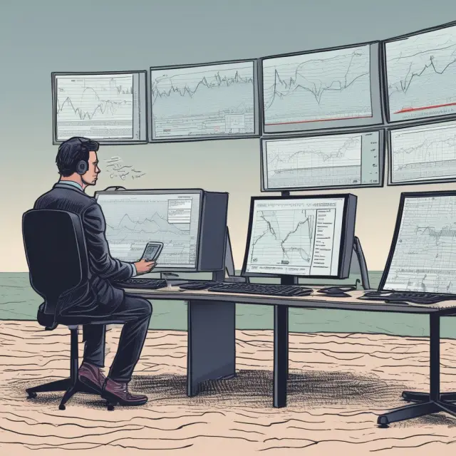 An investor analyzing potential overvalued stocks using Bloomberg Terminal, FINVIZ, and Yahoo Finance tools