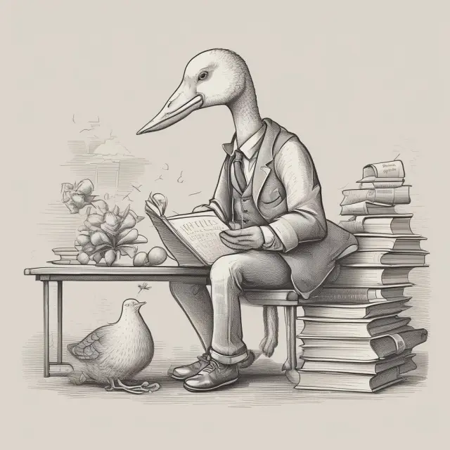 A writer hands an option contract to a reader with a golden goose representing dividend-paying stocks in the background