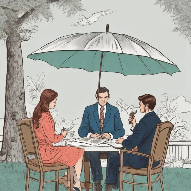 A person signing the HUD-9548D form under an umbrella, committing to owner-occupancy