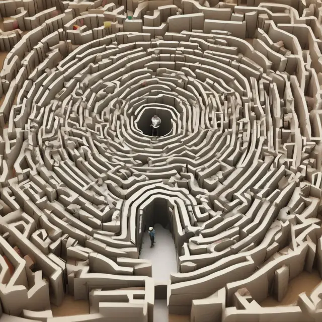 A borrower exploring various paths through a maze of mortgage options, symbolizing flexibility for those requiring a longer grace period before moving into their property.