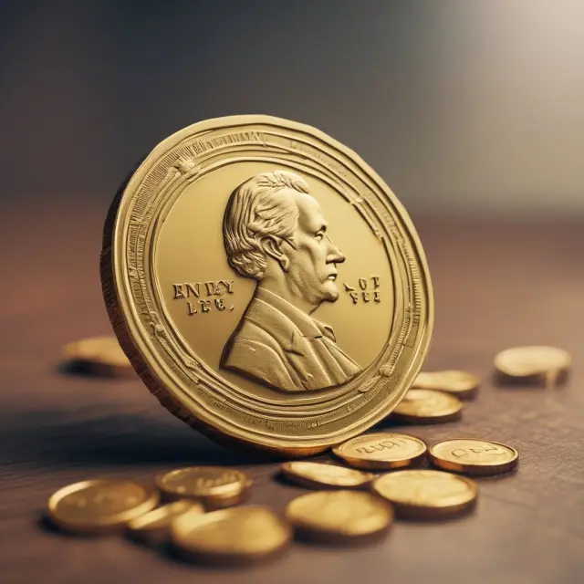 A golden coin with facets changing inconsistently, symbolizing owner earnings run rate