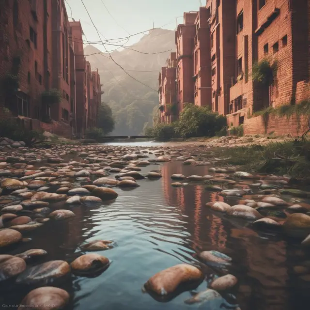 A serene river shaping the CPI landscape, with OER influencing the water