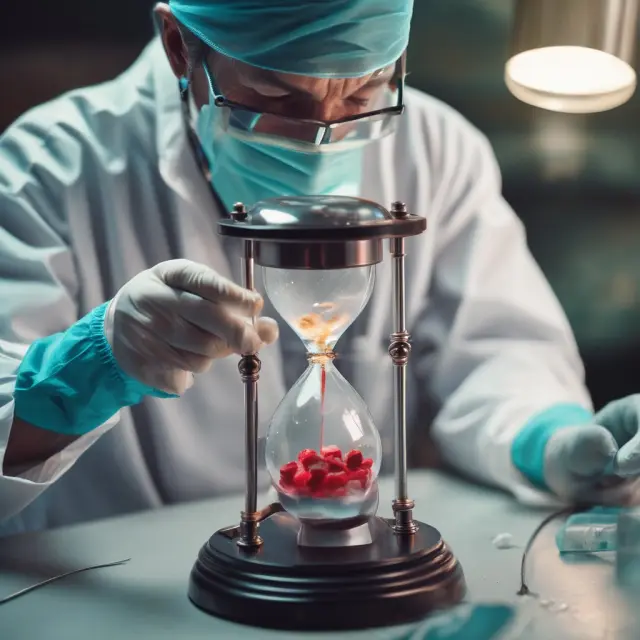 A surgeon performs an operation on a crystal hourglass, highlighting the protection offered by an own-occupation disability insurance policy during injury or illness.