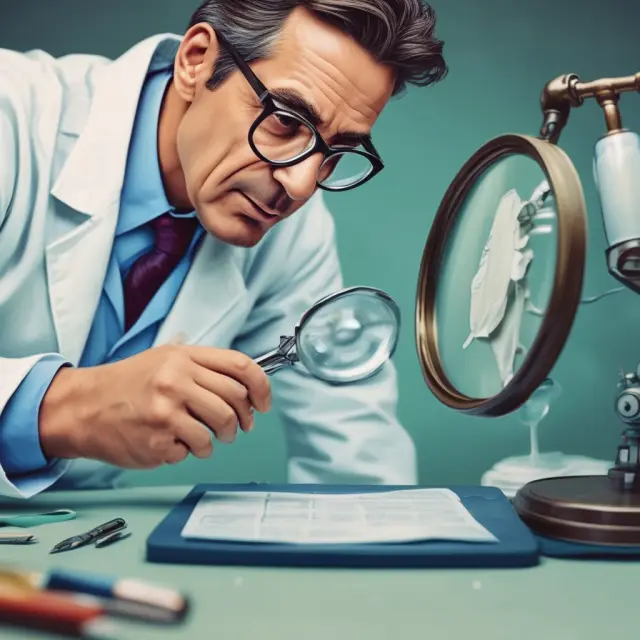 A doctor performs surgery under a magnifying glass, illustrating the detail and importance of own-occupation definition in disability insurance.