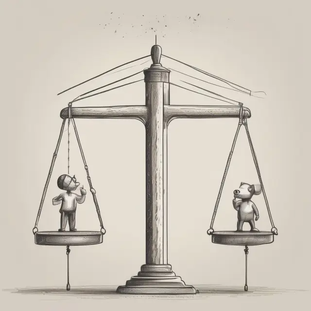 A seesaw illustrating the comparison between p-values and Bayesian probabilities in hypothesis testing, emphasizing their philosophical differences and interpretations of probability.