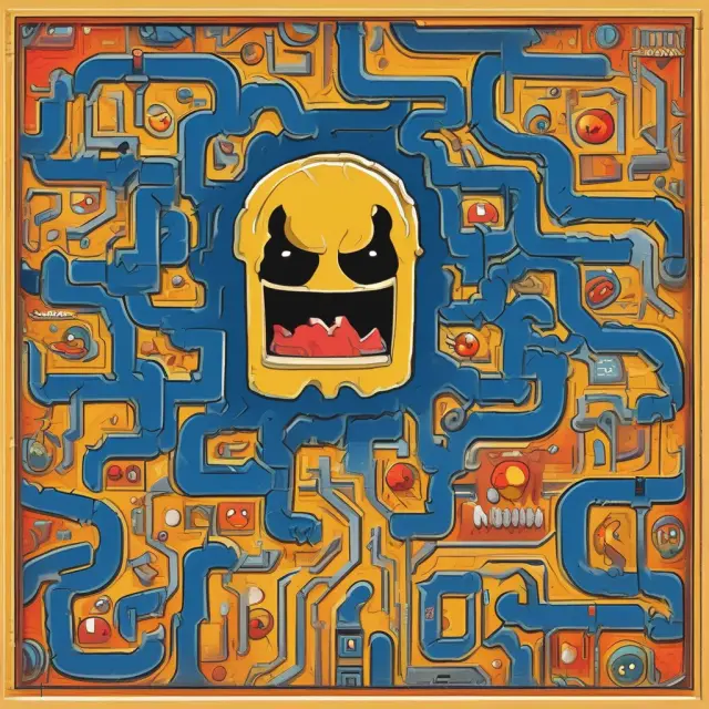 A Pac-Man character consumes ghosts, representing a target company