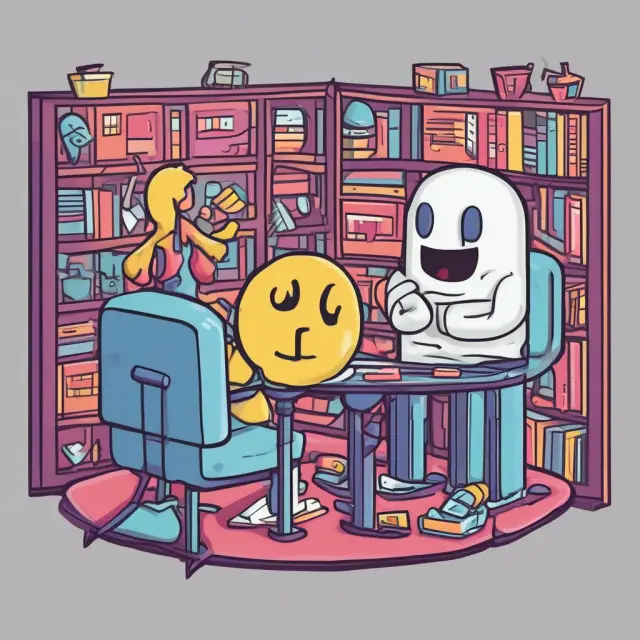 Pac-Man character engulfs a ghost representing an acquirer, symbolizing the effectiveness of the Pac-Man defense strategy in corporate governance.