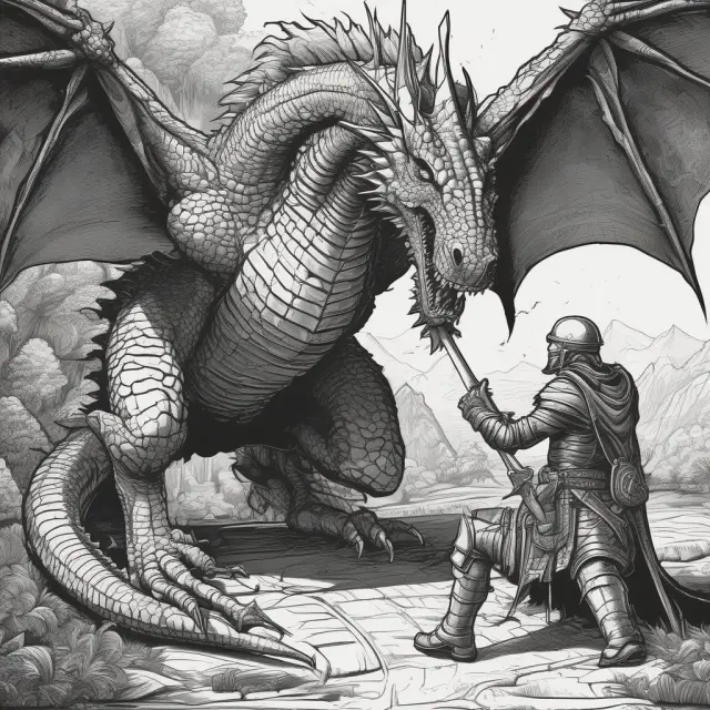 A knight in armor, strategically planning to defend his kingdom from a fire-breathing dragon, symbolizing the challenges of implementing a Pac-Man defense.