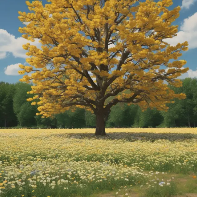 Golden dividends blooming on a tree that grows a field of paid-up additions in a whole life insurance policy